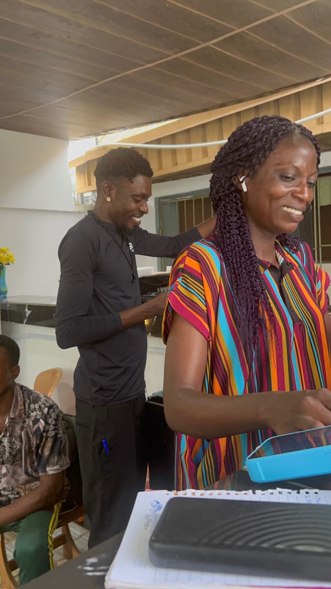 Staff serving guests at the café